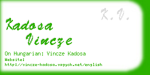 kadosa vincze business card